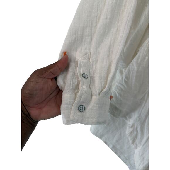 We the Free One and Only Button Down Blouse White Boho Bohemian Classy Small‎ - Picture 6 of 15